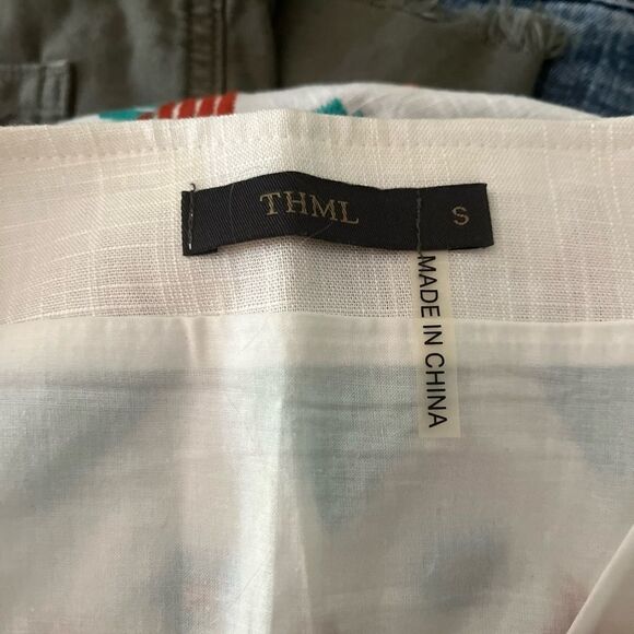 THML Linen Embroidered Tribal Print Mini Skirt sz S EUC - Picture 4 of 5